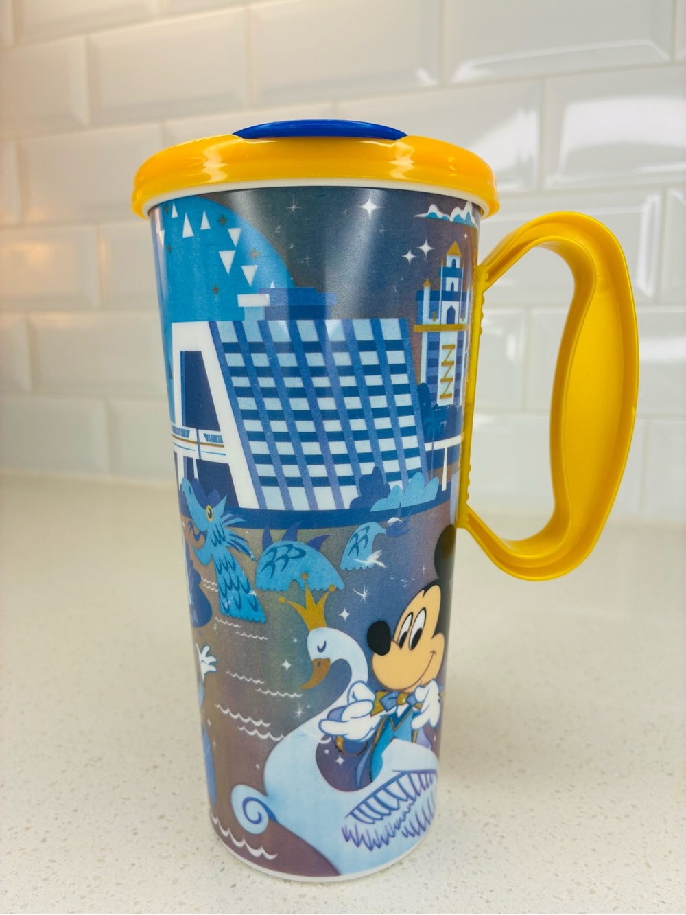 Disney Parks 50th Anniversary Gold Blue Stitch Mickey Moana Souvenir Cup